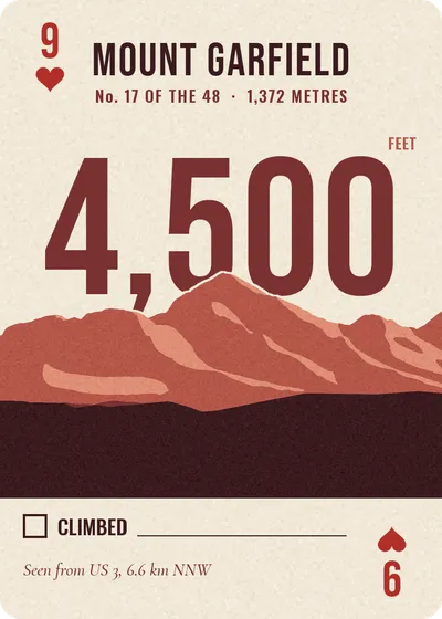Nine of hearts: Mount Garfield, 4,500 ft